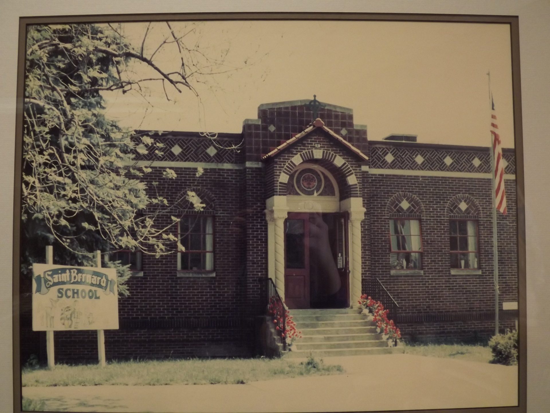 Old St Bernard school site black and white photo